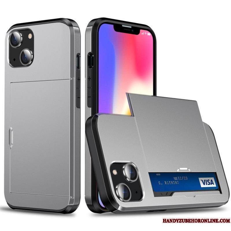 Coque iPhone 15 Plus Porte-Cartes Intégré Effet Métal