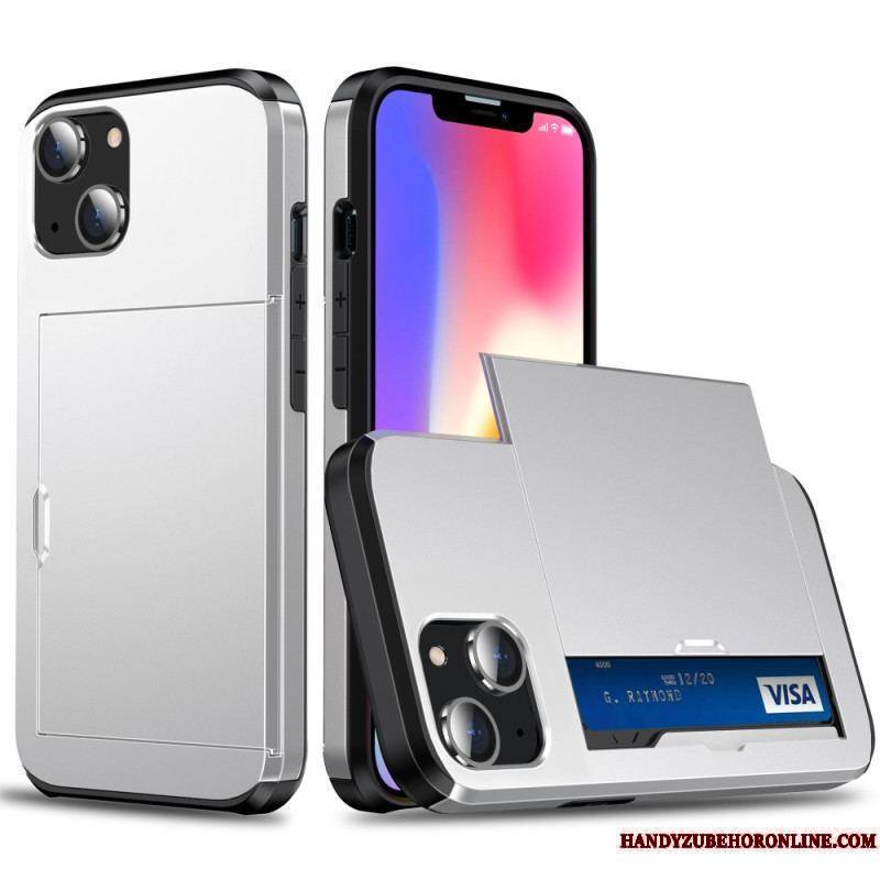 Coque iPhone 15 Plus Porte-Cartes Intégré Effet Métal