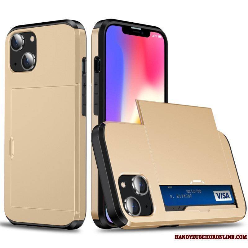 Coque iPhone 15 Plus Porte-Cartes Intégré Effet Métal