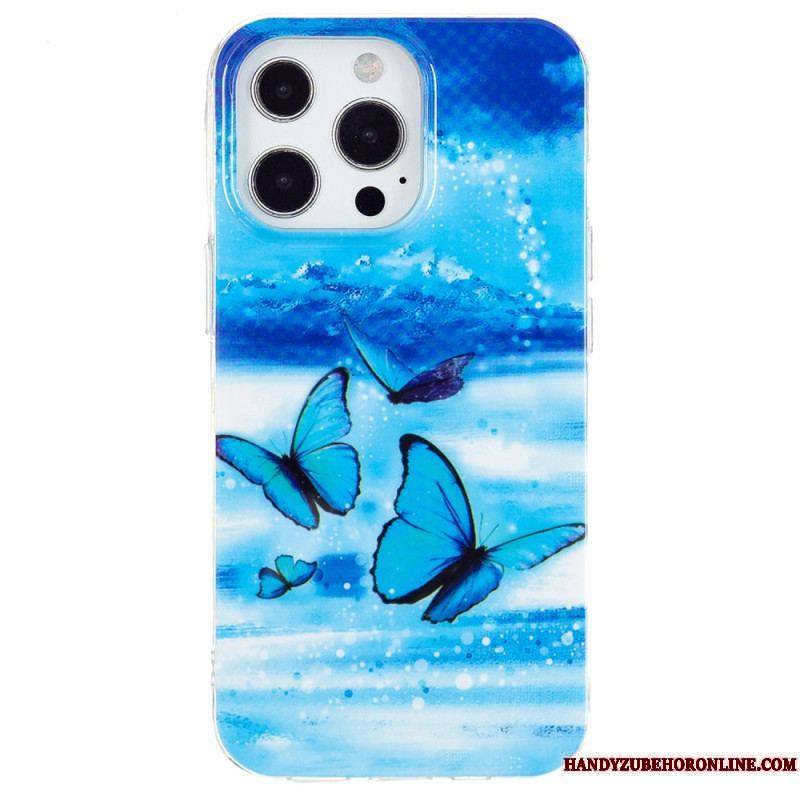 Coque iPhone 15 Pro Max Fluorescente Papillons