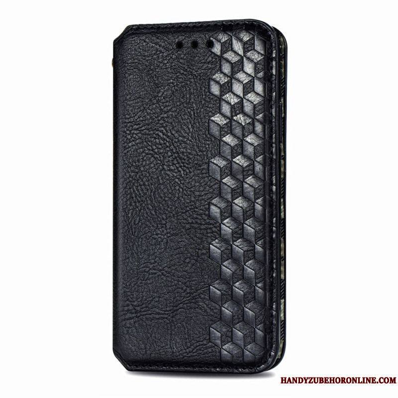 Flip Cover Motorola Edge 20 Pro Effet Cuir Texture Diamant