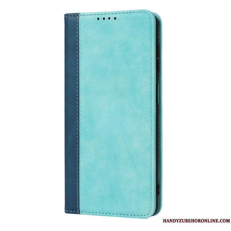 Flip Cover Samsung Galaxy A12 / M12 Bicolore Style Cuir