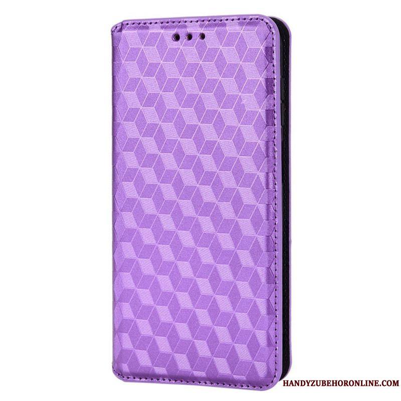 Flip Cover Samsung Galaxy M23 Effet Cuir Cubes 3D