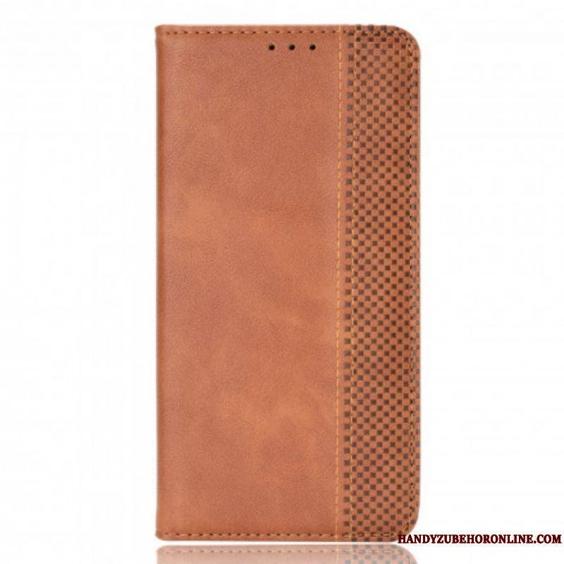 Flip Cover Samsung Galaxy S21 Plus 5G Effet Cuir Vintage Stylisé