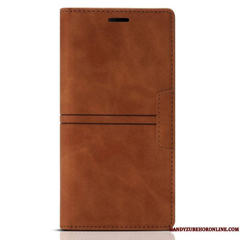 Flip Cover Samsung Galaxy S22 5G Style Cuir Couture Fermoir Magnétique