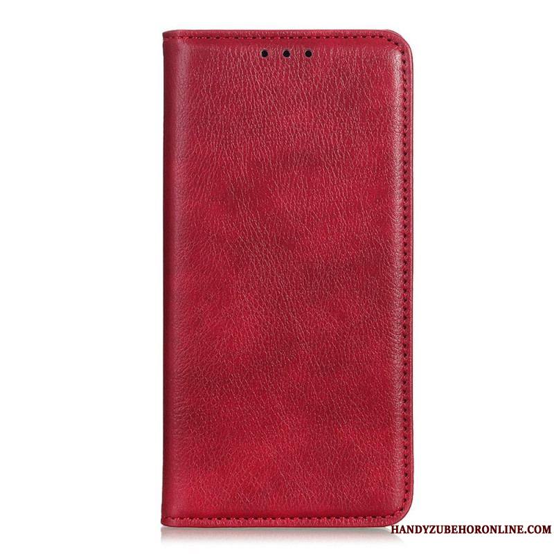 Flip Cover Samsung Galaxy S23 5G Cuir Fendu Litchi