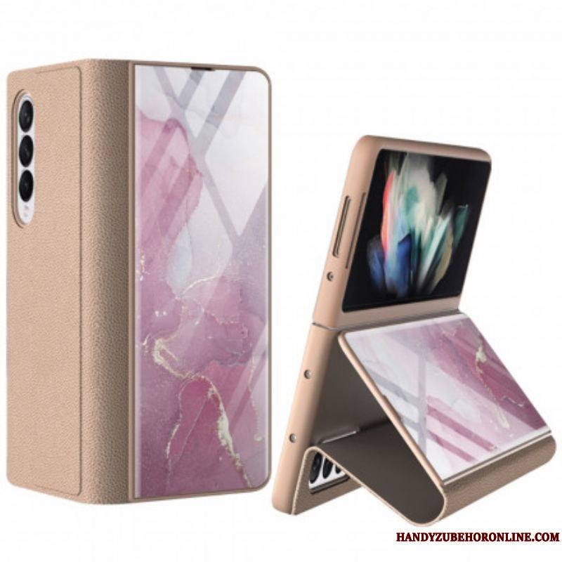 Flip Cover Samsung Galaxy Z Fold 3 5G Verre Trempé Marbre GKK