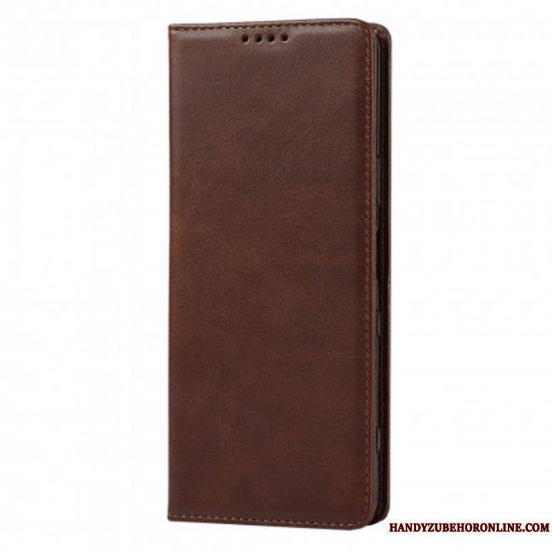 Flip Cover Sony Xperia 1 III Cuir Véritable Classique