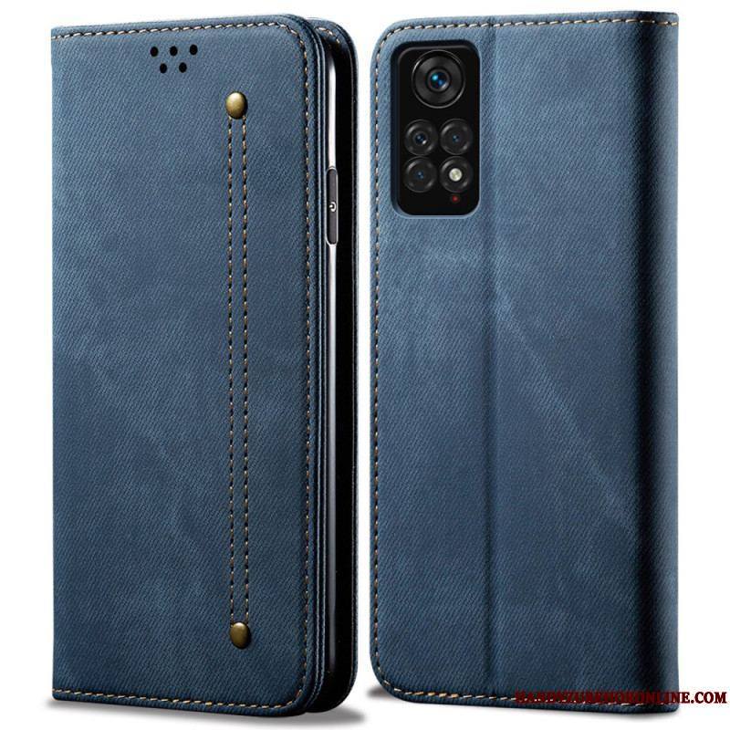 Flip Cover Xiaomi Redmi Note 11 / 11s Tissu Jeans