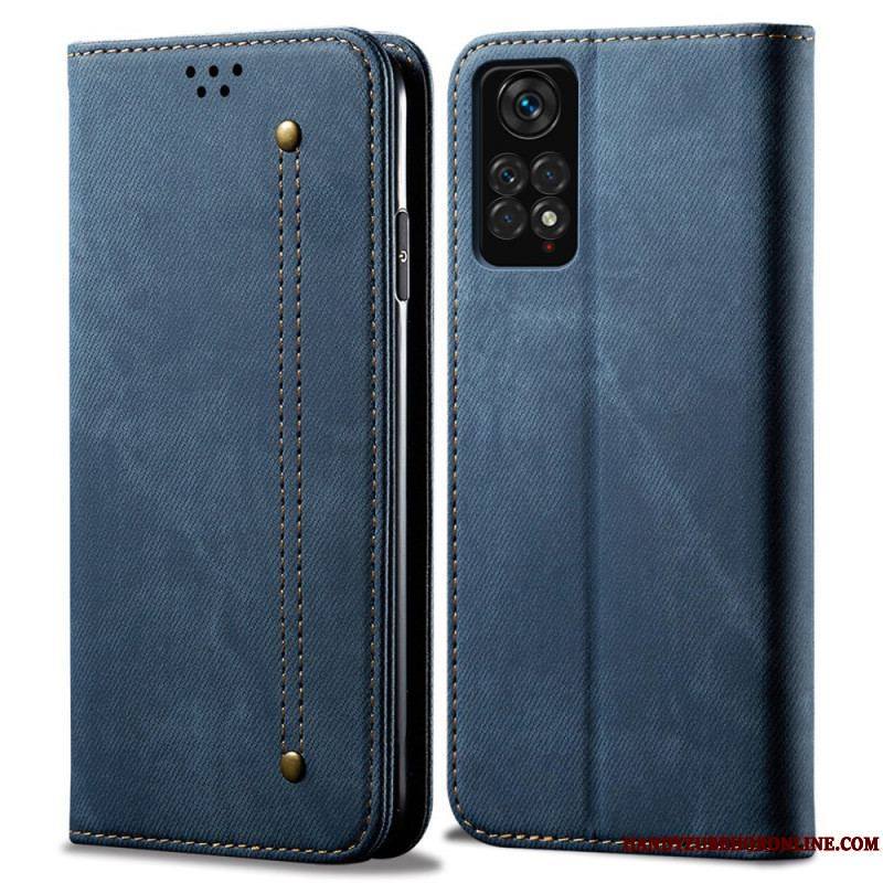 Flip Cover Xiaomi Redmi Note 11 Pro / Note 11 Pro 5G Tissu Jeans