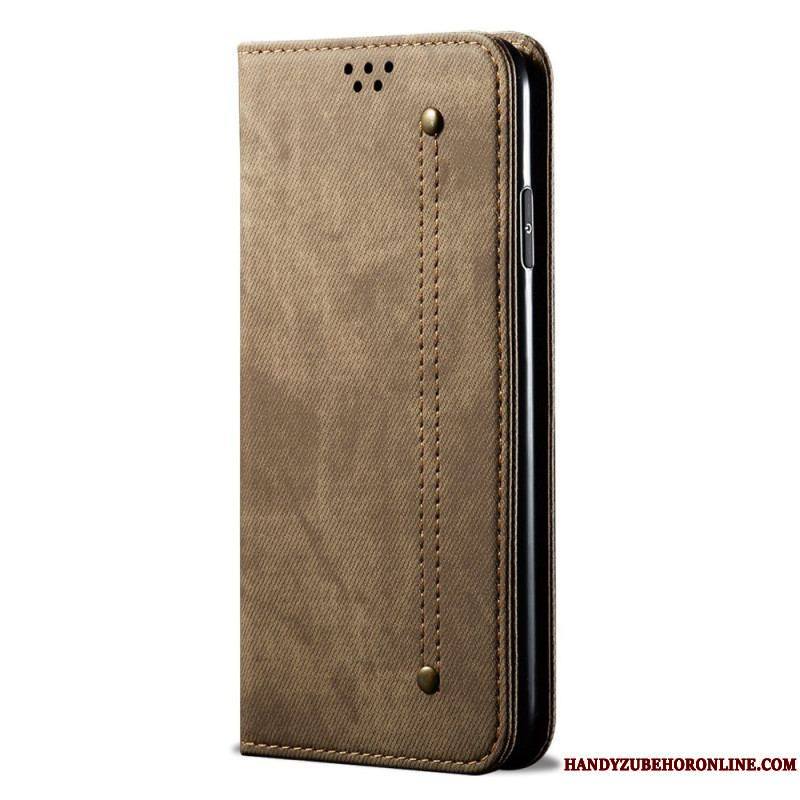 Flip Cover Xiaomi Redmi Note 12 Pro Plus Tissu Jeans