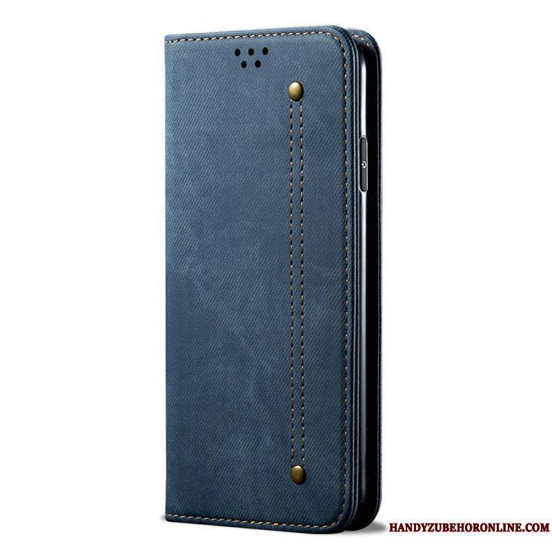 Flip Cover Xiaomi Redmi Note 12 Pro Plus Tissu Jeans