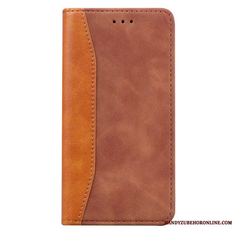 Flip Cover iPhone 13 Pro Effet Cuir Business Bicolore