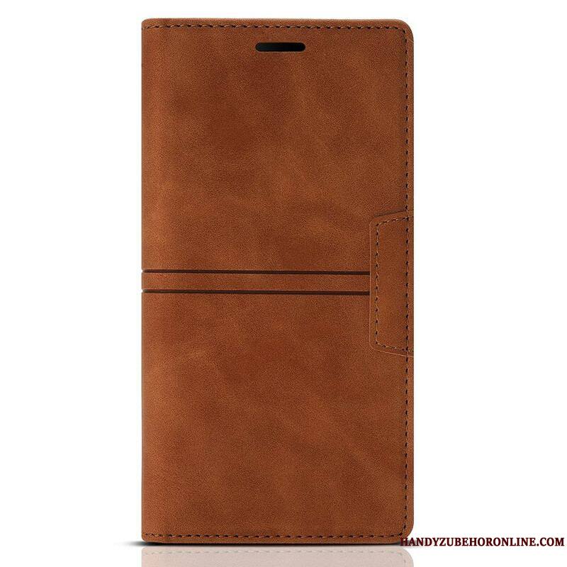 Flip Cover iPhone 13 Pro Style Cuir Couture Fermoir Magnétique