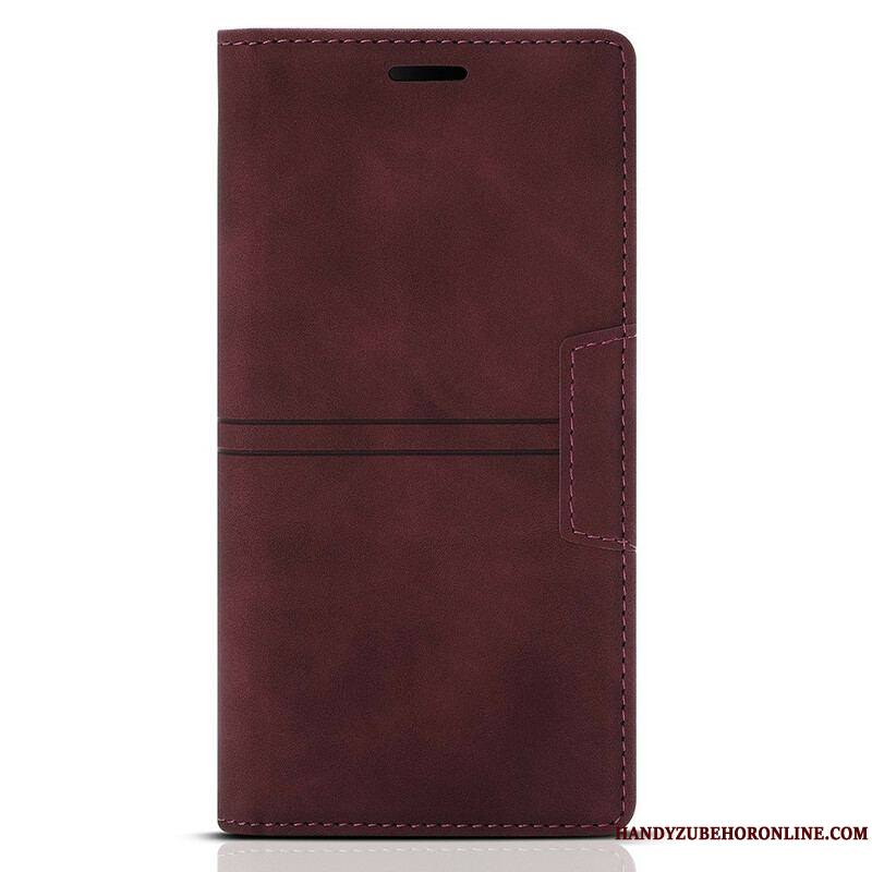 Flip Cover iPhone 13 Pro Style Cuir Couture Fermoir Magnétique