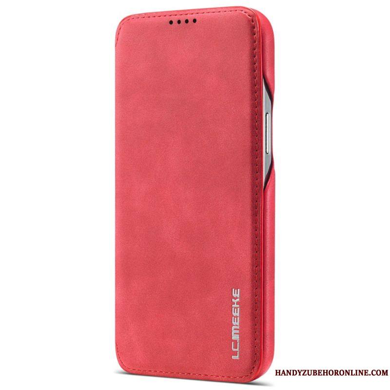 Flip Cover iPhone 14 LC.IMEEKE Effet Cuir