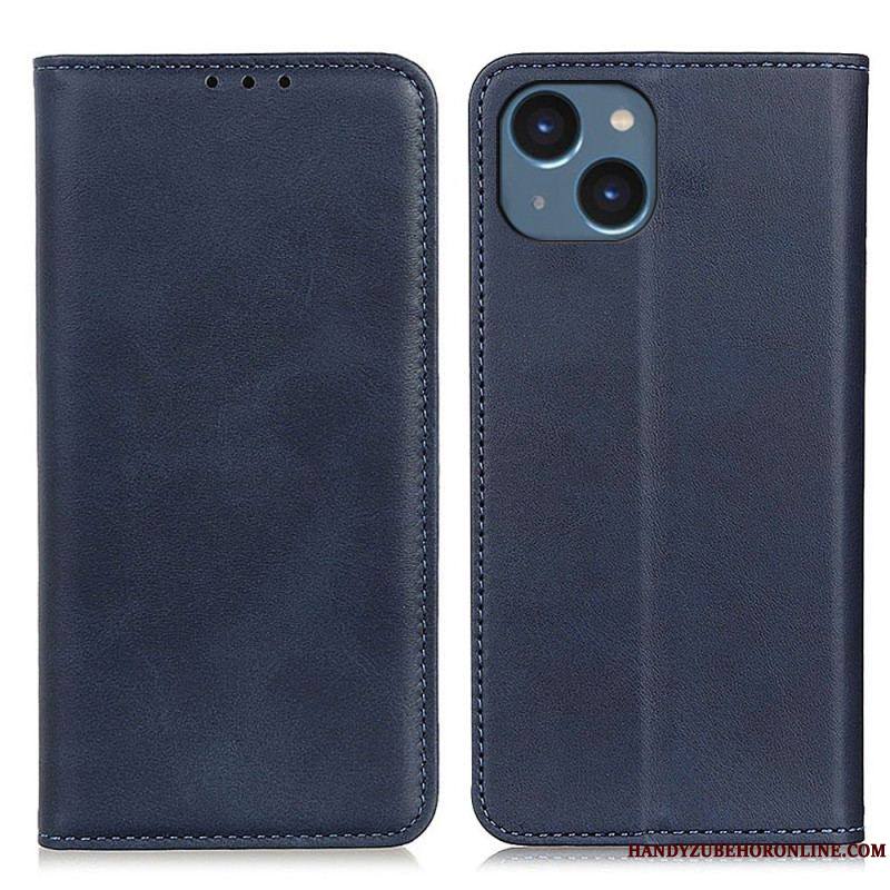 Flip Cover iPhone 14 Plus Cuir Fendu Mat