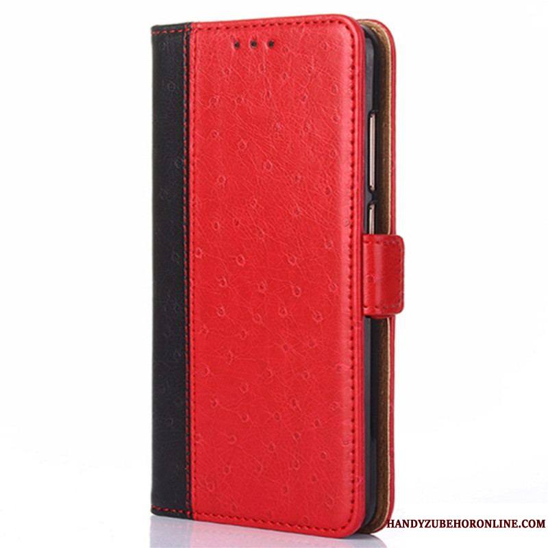 Flip Cover iPhone 14 Plus Style Cuir Autruche