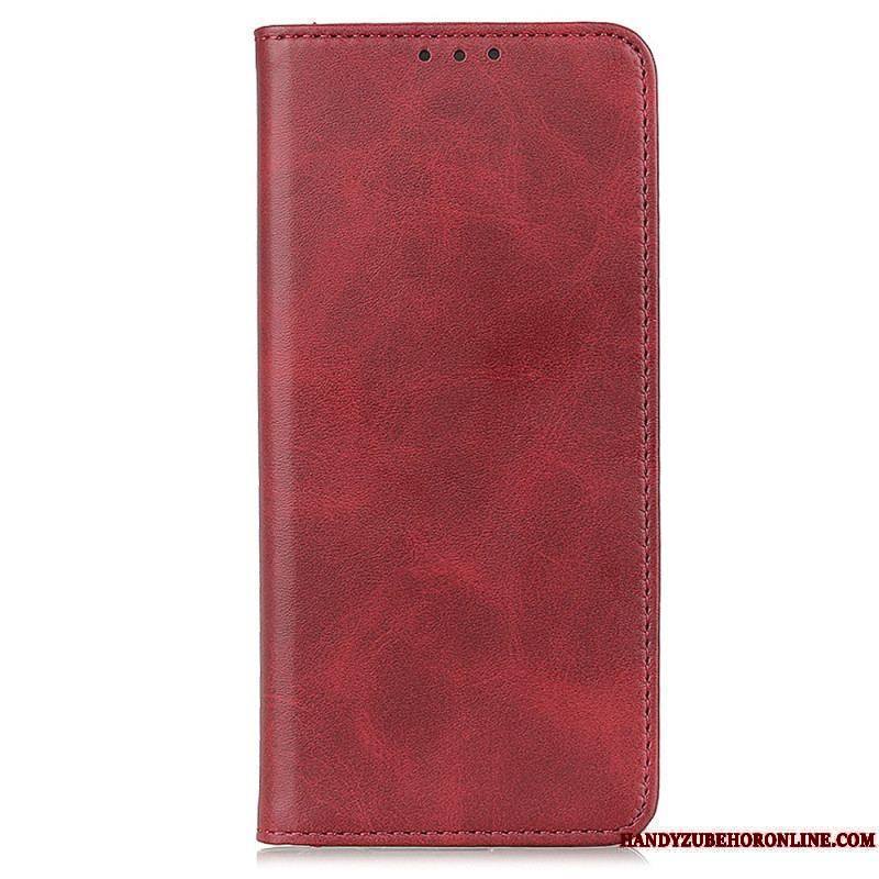 Flip Cover iPhone 15 Cuir Fendu