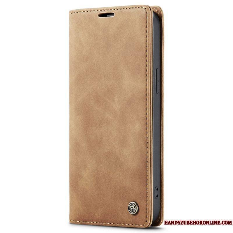 Flip Cover iPhone 15 Simili Cuir Vintage CASEME