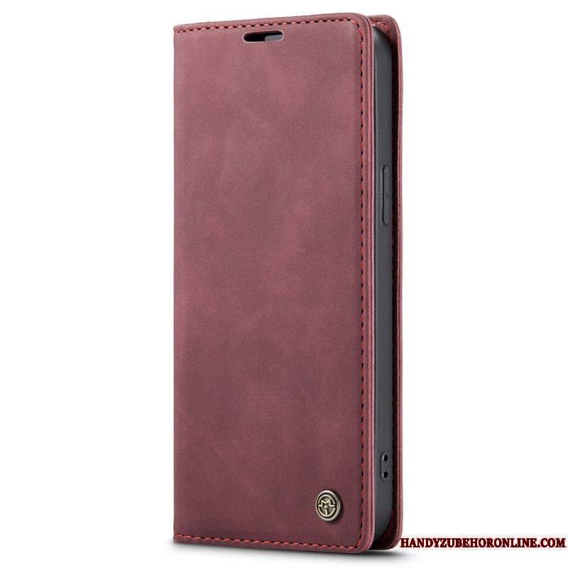 Flip Cover iPhone 15 Simili Cuir Vintage CASEME