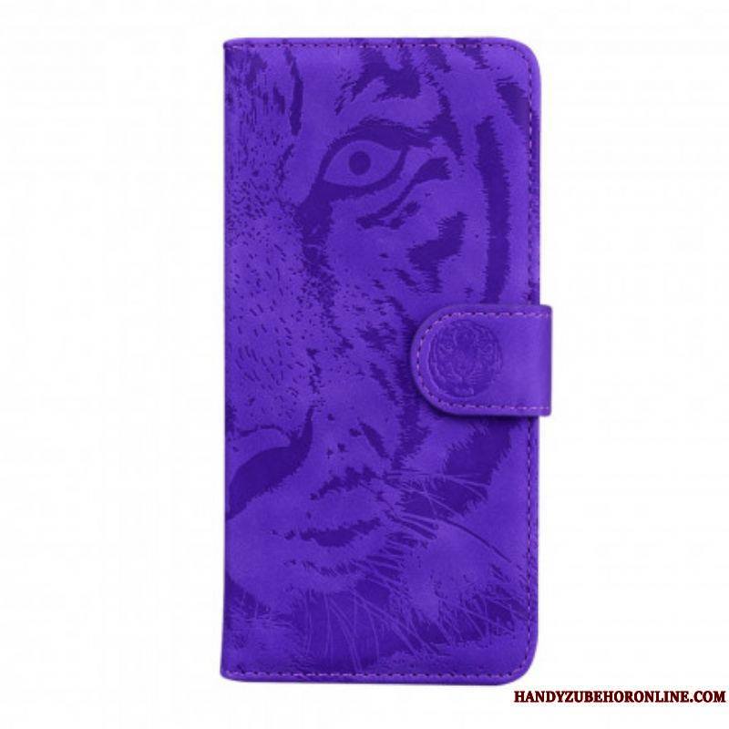 Housse Motorola Edge 20 Pro Empreinte Face de Tigre