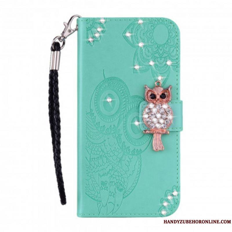 Housse Samsung Galaxy A52 4G / A52 5G / A52s 5G Hibou Mandala et Breloque