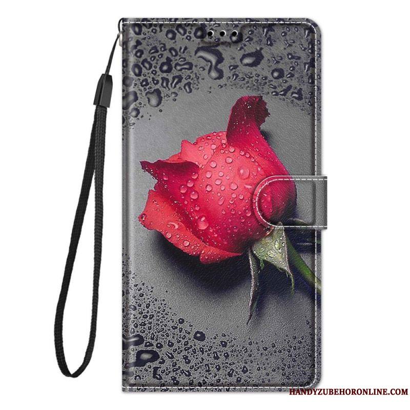 Housse Samsung Galaxy M53 5G Roses avec Lanière