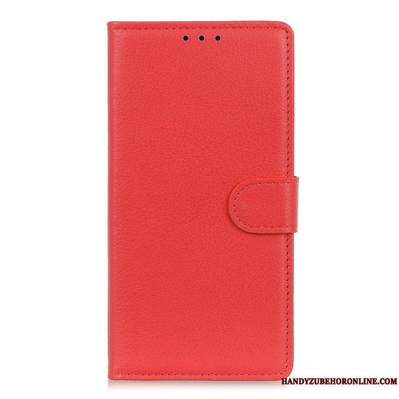 Housse Samsung Galaxy S22 5G Cuir Litchi Traditionnel