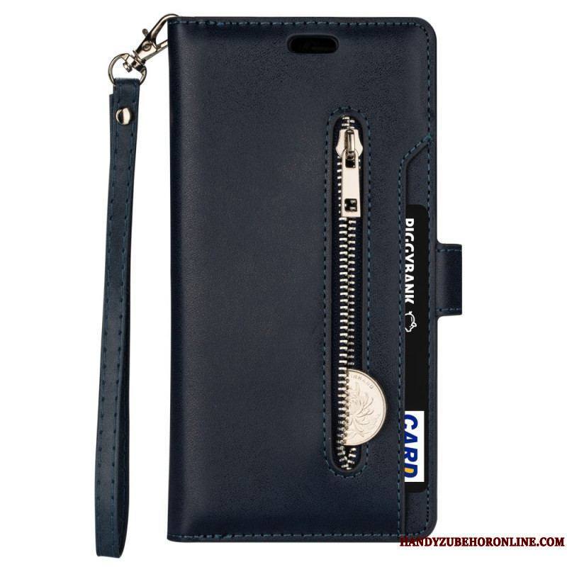 Housse Samsung Galaxy S22 5G Porte-monnaie et Lanière