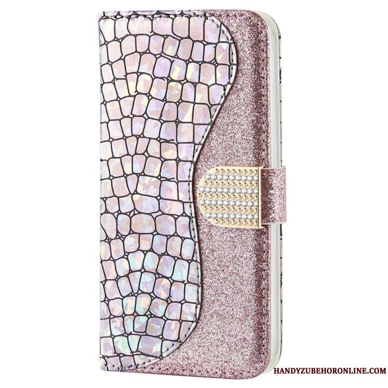 Housse Samsung Galaxy S22 Plus 5G Croco Diamants