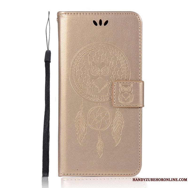 Housse Samsung Galaxy S22 Plus 5G Effet Cuir Attrape Rêves Hibou