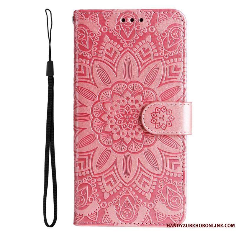 Housse Samsung Galaxy S23 5G Mandala Soleil avec Lanière