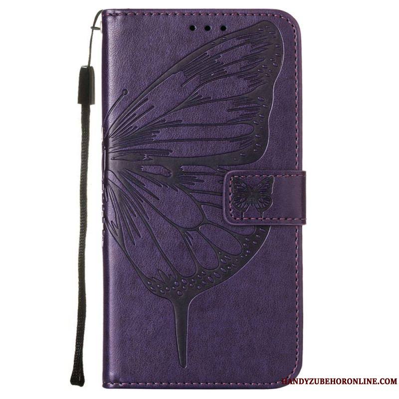 Housse Samsung Galaxy S23 5G Papillon Design avec Lanière