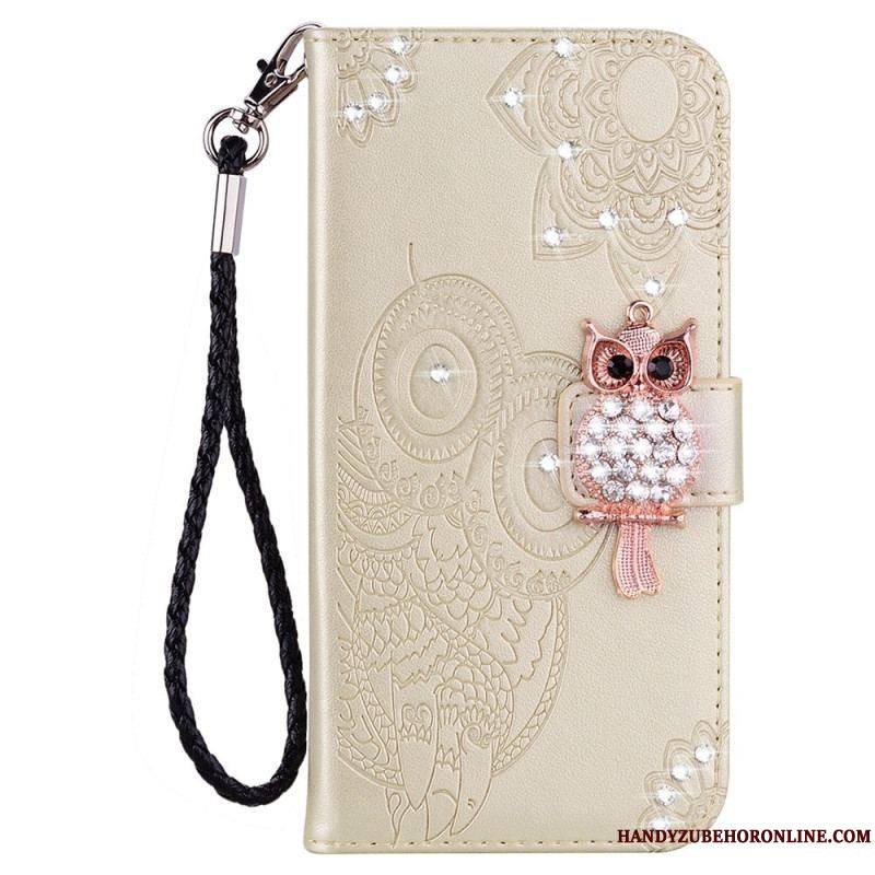 Housse Samsung Galaxy S23 Ultra 5G Hibou Mandala et Breloque