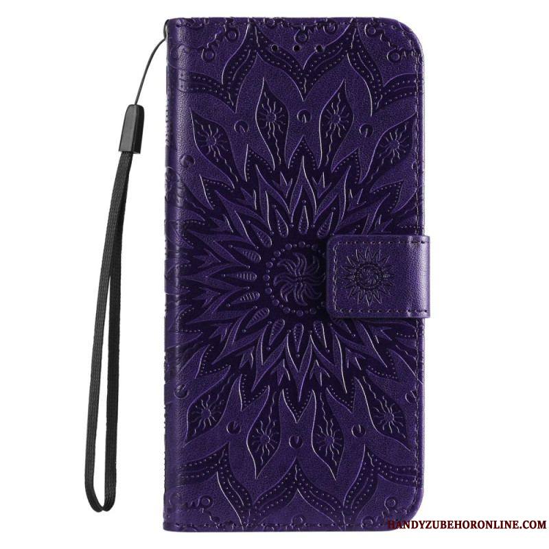 Housse Samsung Galaxy S23 Ultra 5G Mandala Soleil avec Lanière