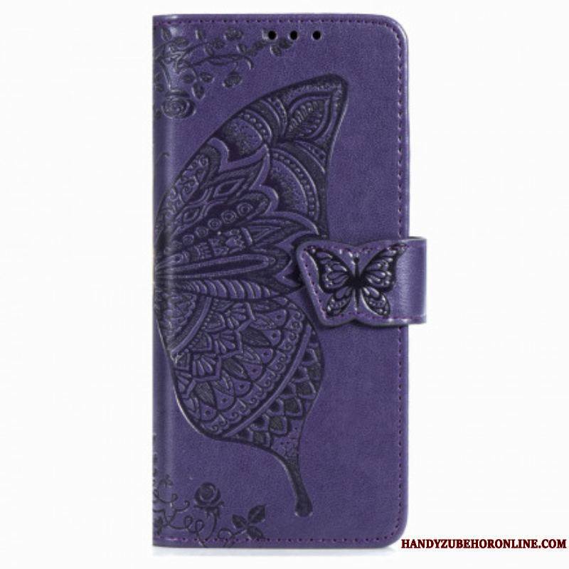 Housse Samsung Galaxy Z Fold 3 5G Papillon Design avec Lanière