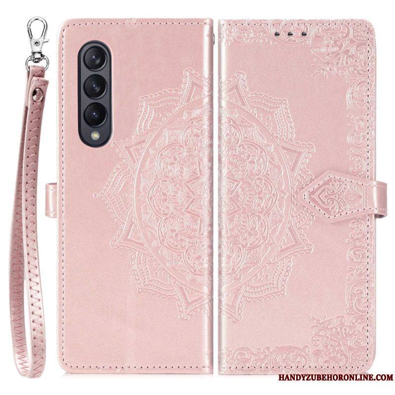 Housse Samsung Galaxy Z Fold 4 Mandala Moyen Âge à Lanière