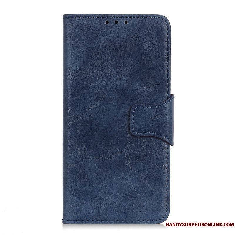 Housse Sony Xperia 10 IV Cuir Fendu Fermoir Vintage