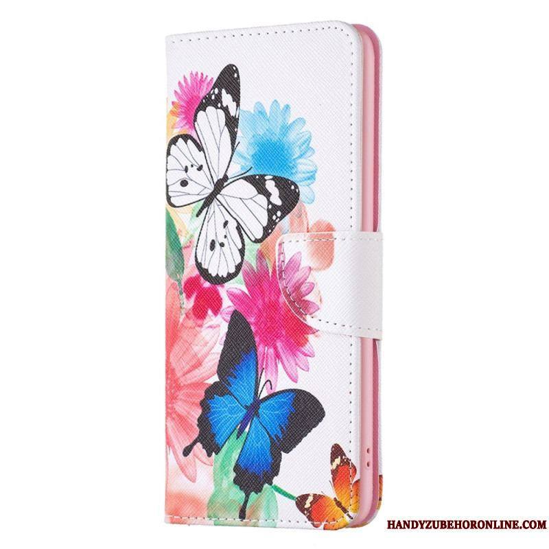 Housse Xiaomi 12T / 12T Pro Papillons et Fleurs Peints