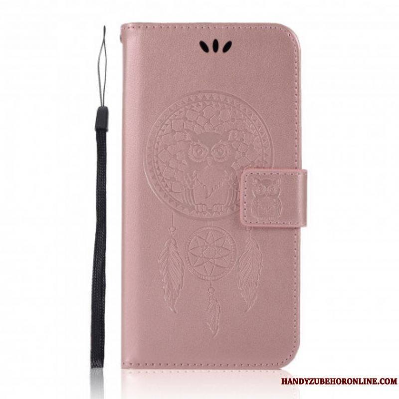 Housse Xiaomi Redmi Note 10 Pro Effet Cuir Attrape Rêves Hibou