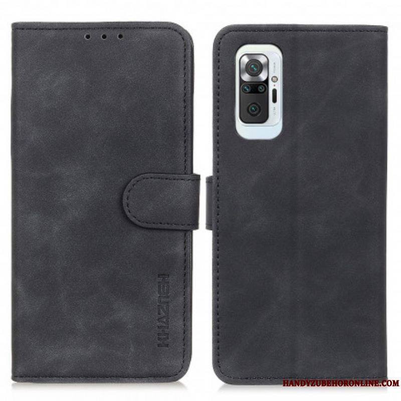 Housse Xiaomi Redmi Note 10 Pro Effet Cuir Vintage KHAZNEH