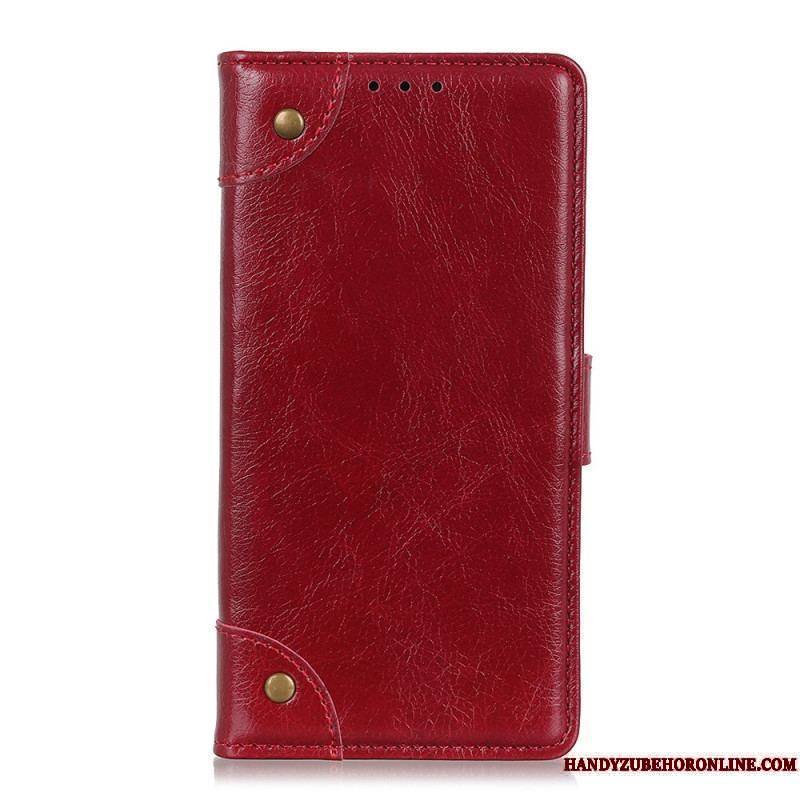 Housse Xiaomi Redmi Note 11 Pro / Note 11 Pro 5G Style Cuir Nappa Rivets Vintage