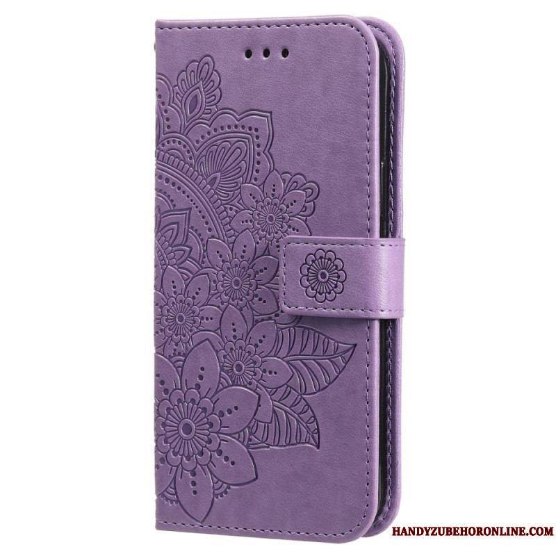 Housse Xiaomi Redmi Note 12/Poco X5 5G Fleur Mandala à Lanière