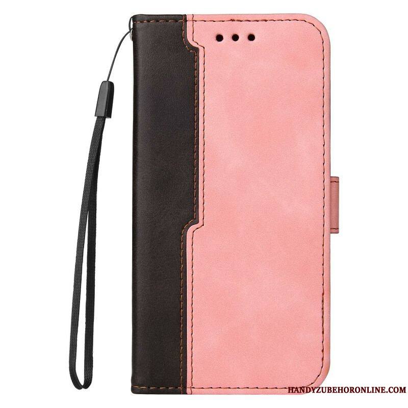 Housse iPhone 13 Mini Simili Cuir Bicolore