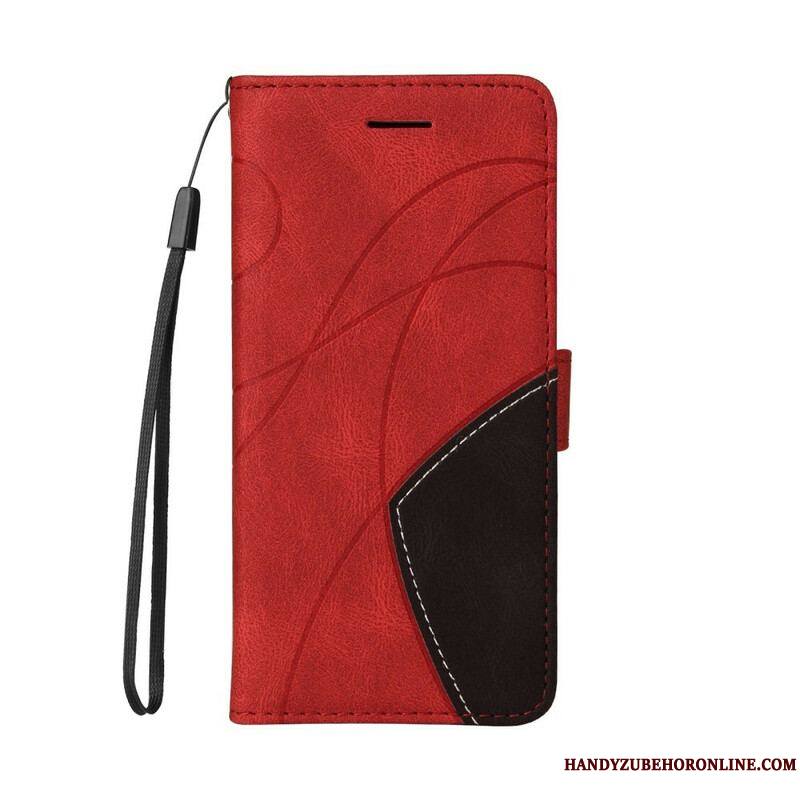 Housse iPhone 13 Mini Simili Cuir Bicolore Signature