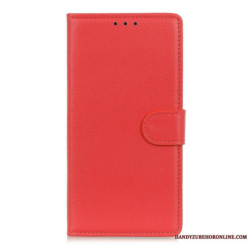 Housse iPhone 13 Mini Simili Cuir Litchi Traditionnel