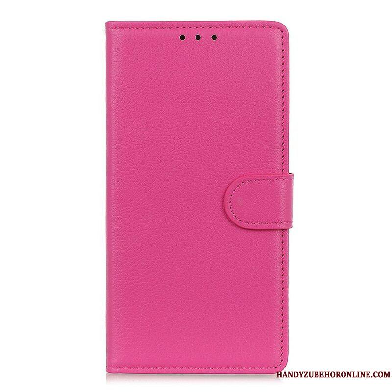 Housse iPhone 13 Mini Simili Cuir Litchi Traditionnel