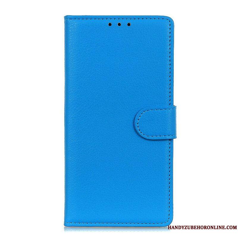 Housse iPhone 13 Mini Simili Cuir Litchi Traditionnel