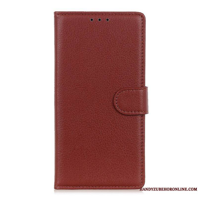 Housse iPhone 13 Mini Simili Cuir Litchi Traditionnel